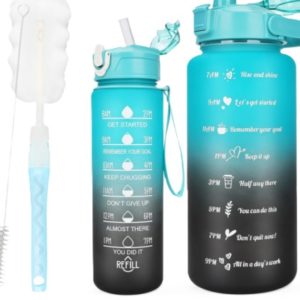 Gourdes Sport 2l avec paille et marqueur de temps