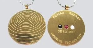 Pendentif doré quantique en fil d'or - Acier Inoxydable