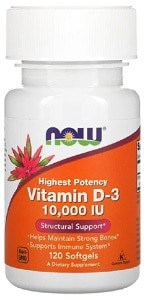 Now Foods Vitamin D-3 Gélules - Complément