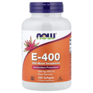 NOW Foods vitamine E-400 268 mg 400 UI 250 capsules souples