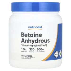 Nutricost Bétaïne anhydre TMG en poudre – 500 g
